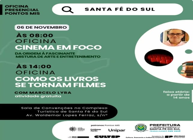  Ponto MIS promove oficina presenciais em Santa Fé do Sul; inscrições abertas