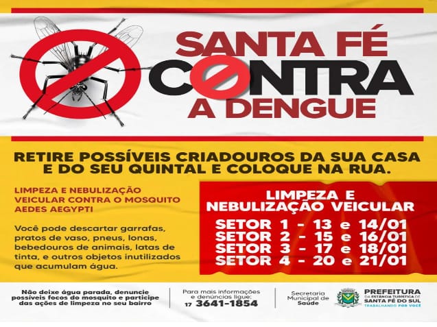  Santa Fé do Sul: Campanha de Intensificação contra a Dengue é lançada para combater avanço da doença